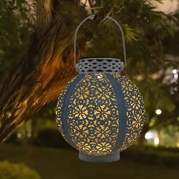 Креативный солнечный светодиодный железный художественный фонарь, лампа для освещения сада и двора, Проекторная лампа