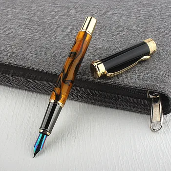 Авторучка LANBITOU 2055 из металла и смолы 0.38/0.5// Подарочная чернильная ручка для письма с загнутым пером для офиса