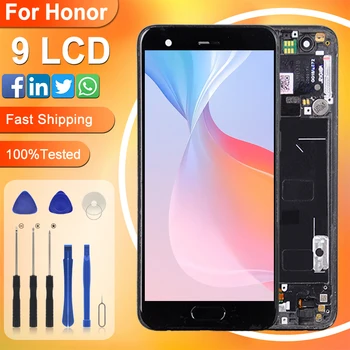Бесплатная доставка 5,15 дюймов для Huawei Honor 9 ЖК-дисплей Сенсорная панель Стеклянный экран дигитайзер в сборе с рамкой