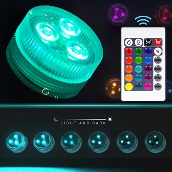3 светодиодных подводных фонаря IP68, водонепроницаемый ИК-пульт дистанционного управления, Рождественская ваза, украшение бассейна, рыболовный фонарь, подводный свет