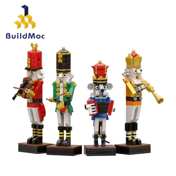 BuildMoc Christmas Щелкунчик И Мышиный Король Набор Строительных Блоков Орган Поясной Барабан Солдат Трубач Королевская Игрушка На День Рождения