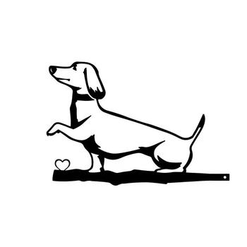 Садовый декор Имитация металлического искусства Силуэты собак Орнамент Собака Металлический щенок Художественное украшение для вашего двора или дерева