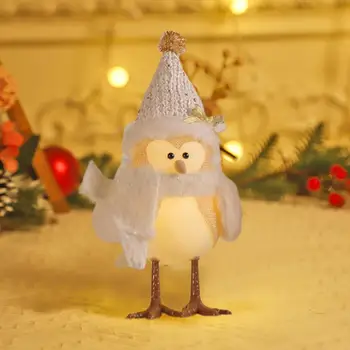 Украшение из вязаного шарфа Рождественское украшение со светящейся птицей Осветите праздничный декор праздничной вязаной птицей на Рождество