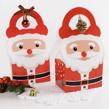 10шт Коробка конфет в рождественской тематике, милая и креативная коробка для упаковки детских подарков в канун Рождества, переносной бумажный пакет для праздничной вечеринки