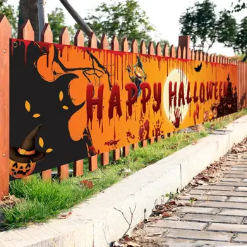 Счастливого Хэллоуина, украшения, Баннер, Большие знаки во дворе размером 98 
